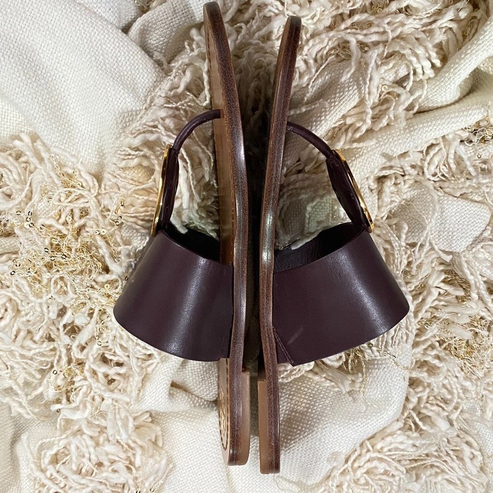 NEW Tory Burch Patos Disc Sandal in Malbec Gold - Picture 4 of 8